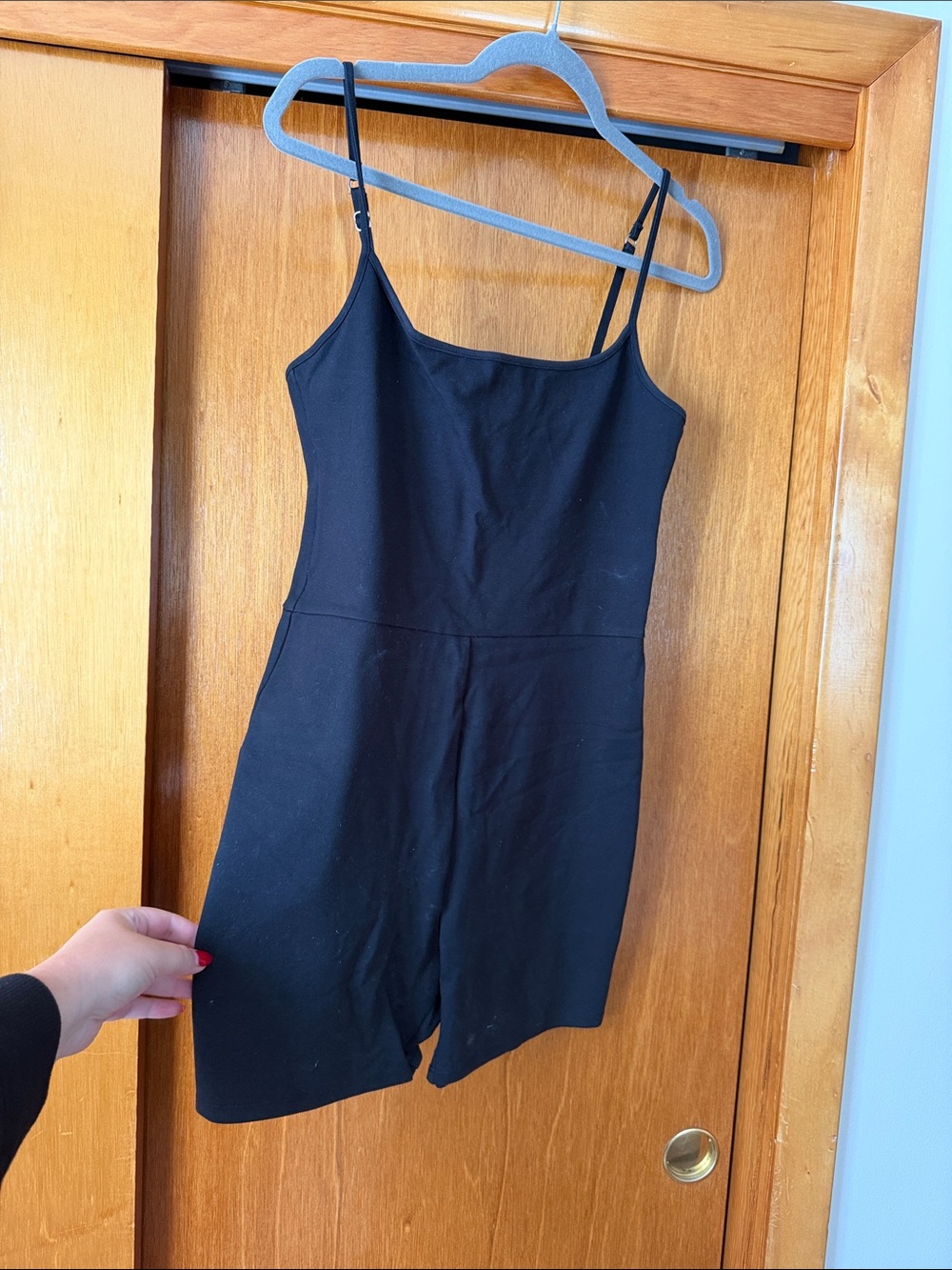 Abercrombie Black Spaghetti Strap Cotton Romper